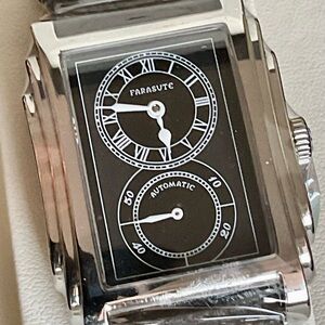 NIB Automatic Art Deco Farasute Dual Dial Doctors Watch